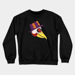 the head of a bird with a funny hat Crewneck Sweatshirt